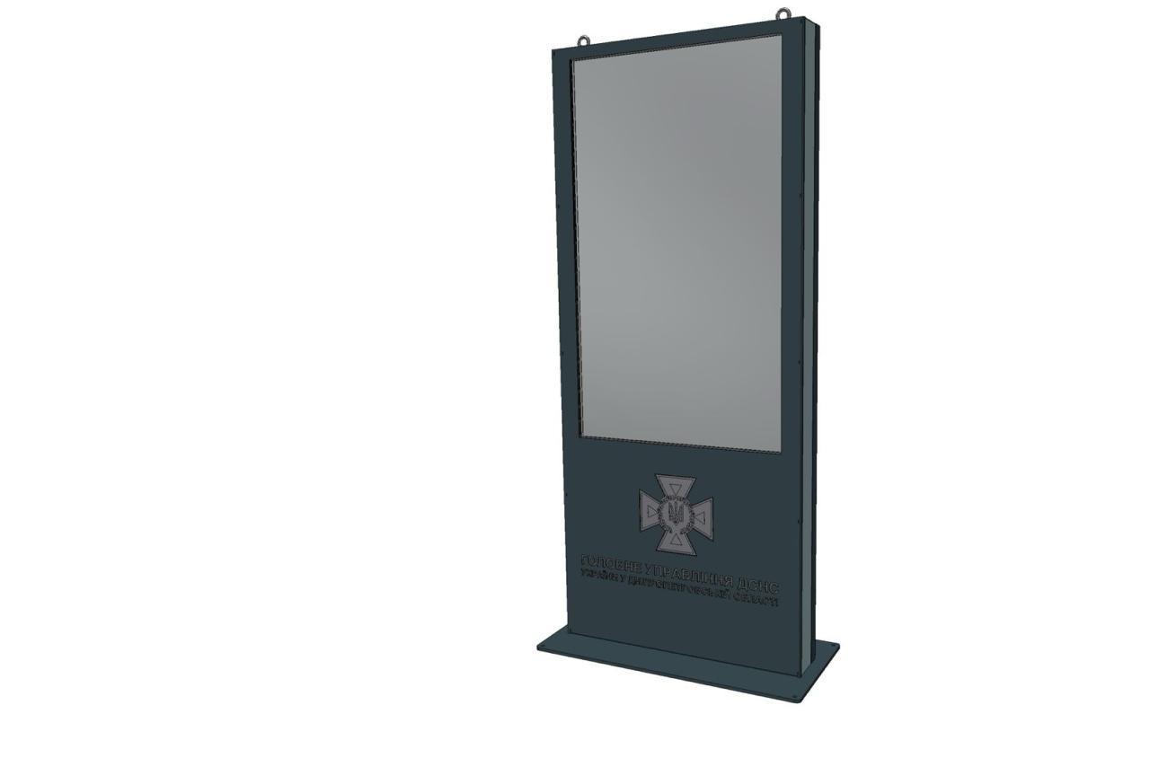 Photorealistic 3D render of the QS55 information kiosk for the State Emergency Service