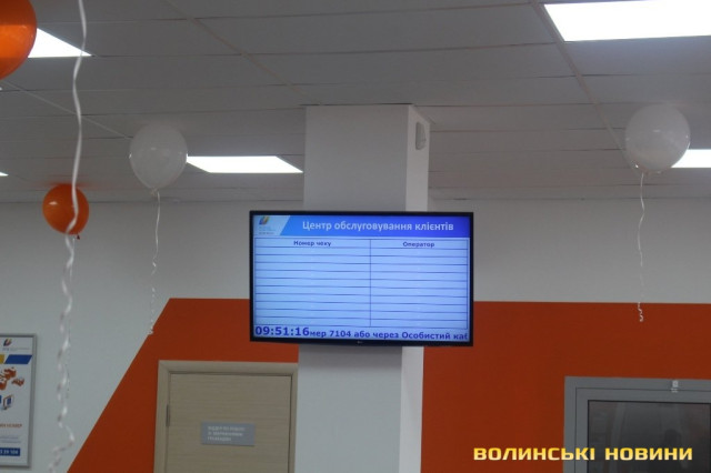 TV display with queue information at customer service