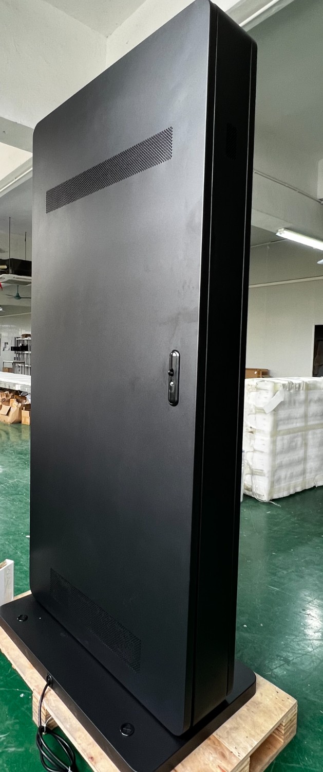 65″ Standard, full-height rear ¾: the enclosure depth is visible