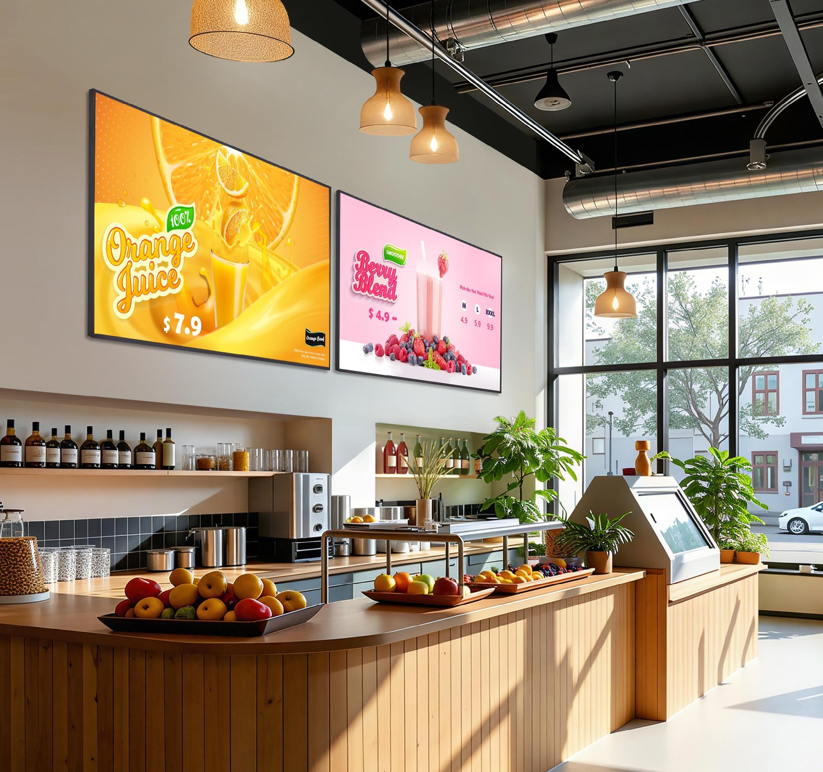 LG professional panels as information displays in a hall