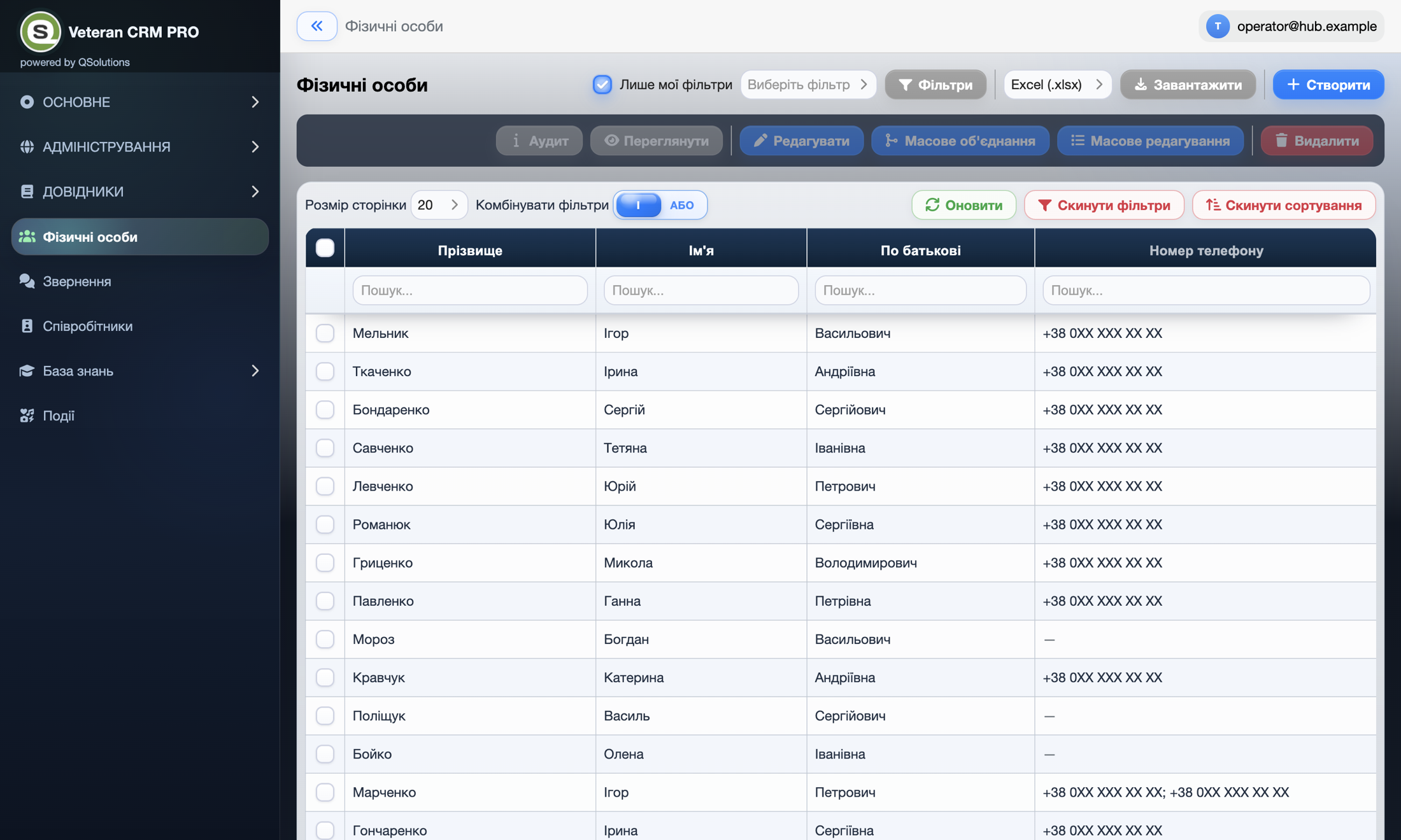 Person registry in Veteran CRM PRO